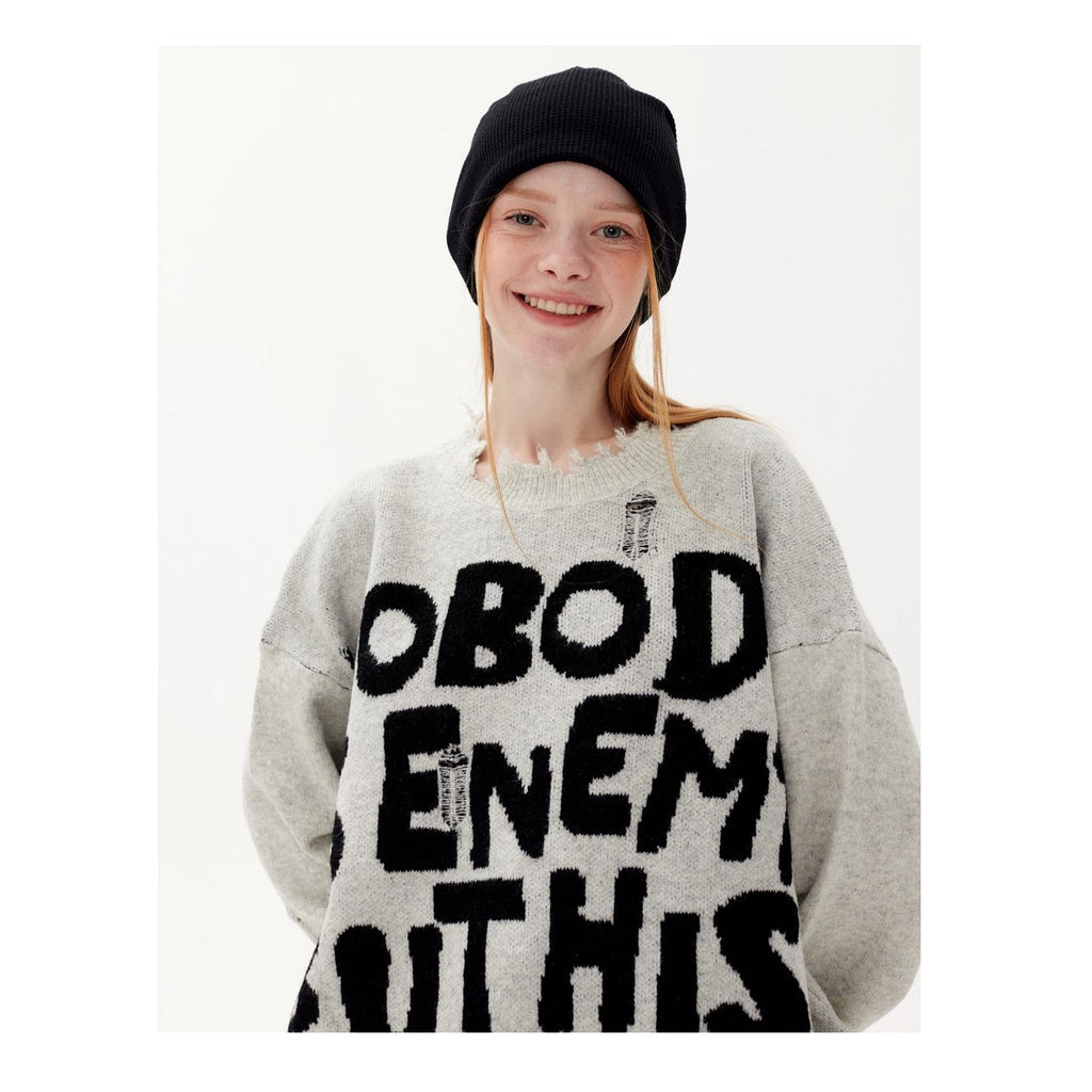 OWN ENEMY FRAYED SWEATER