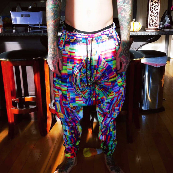 ABSTRACT GLITCH DROP PANTS