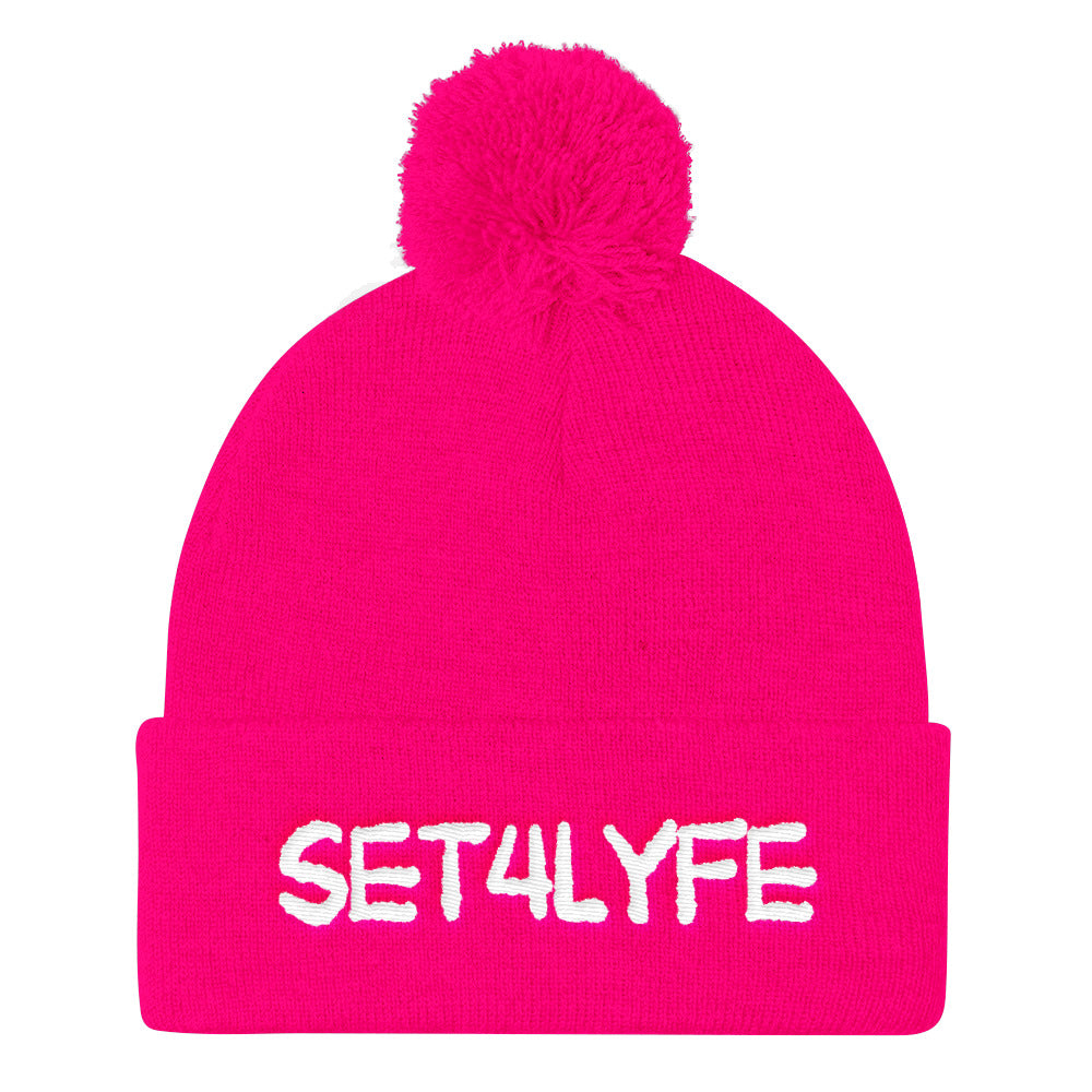 Set 4 Lyfe - NEON CYPT LOGO POM POM BEANIE - Clothing Brand - Hat - SET4LYFE Apparel