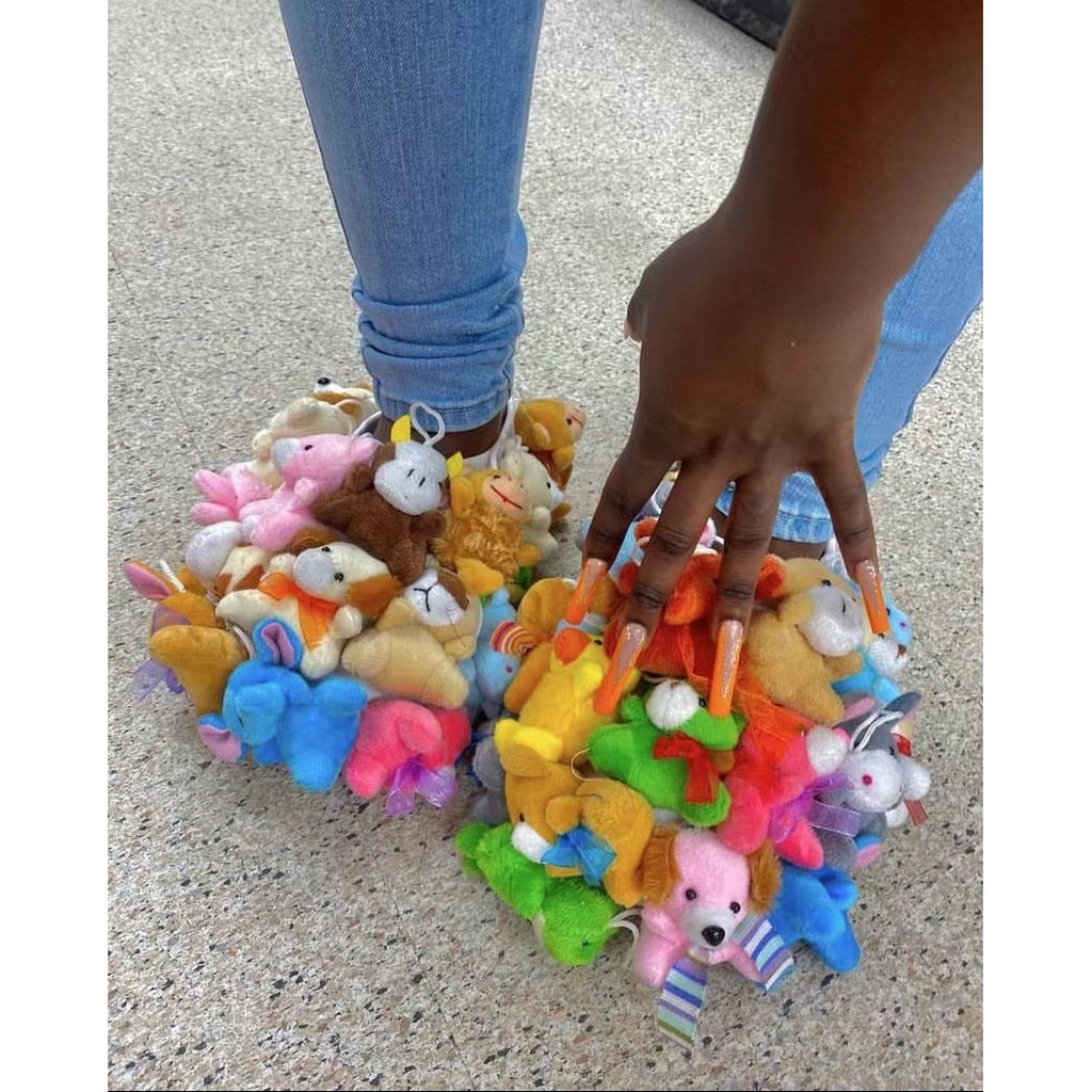 FURRY TEDDY BEAR SLIDES