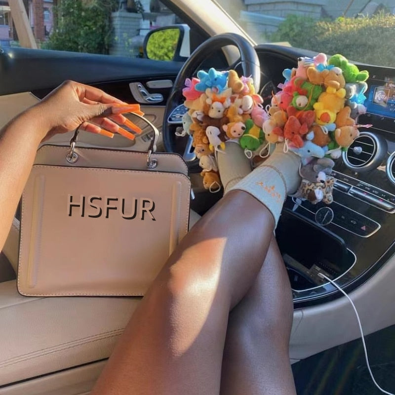 FURRY TEDDY BEAR SLIDES