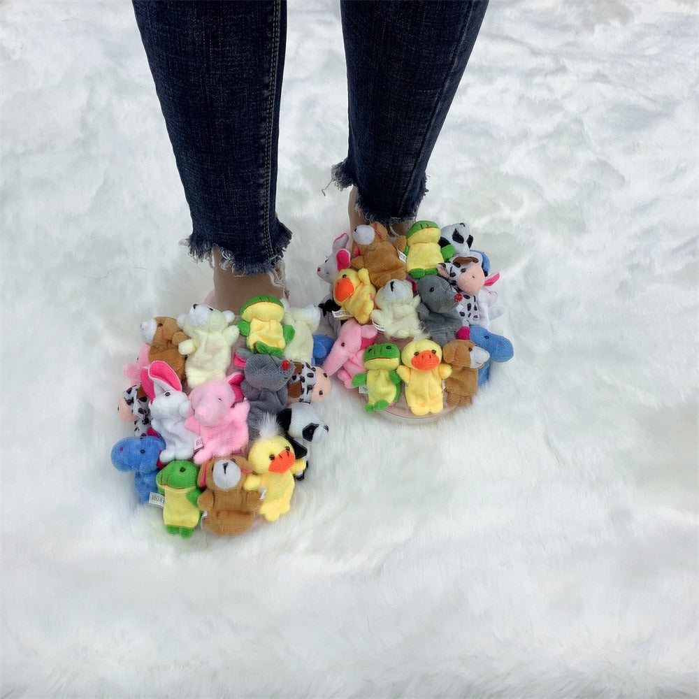 FURRY TEDDY BEAR SLIDES