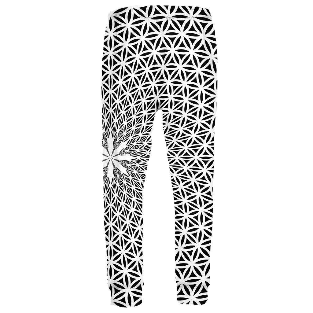 FLOWER OF LIFE WHITE JOGGERS