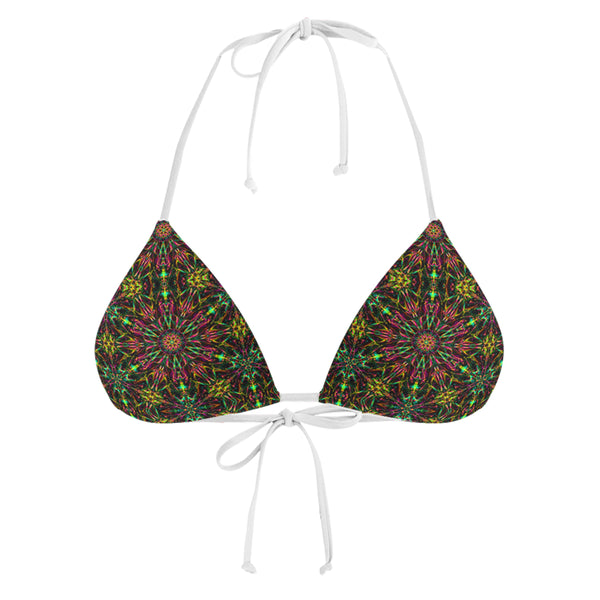 FUTURE MANDALA WHITE STRING BIKINI TOP