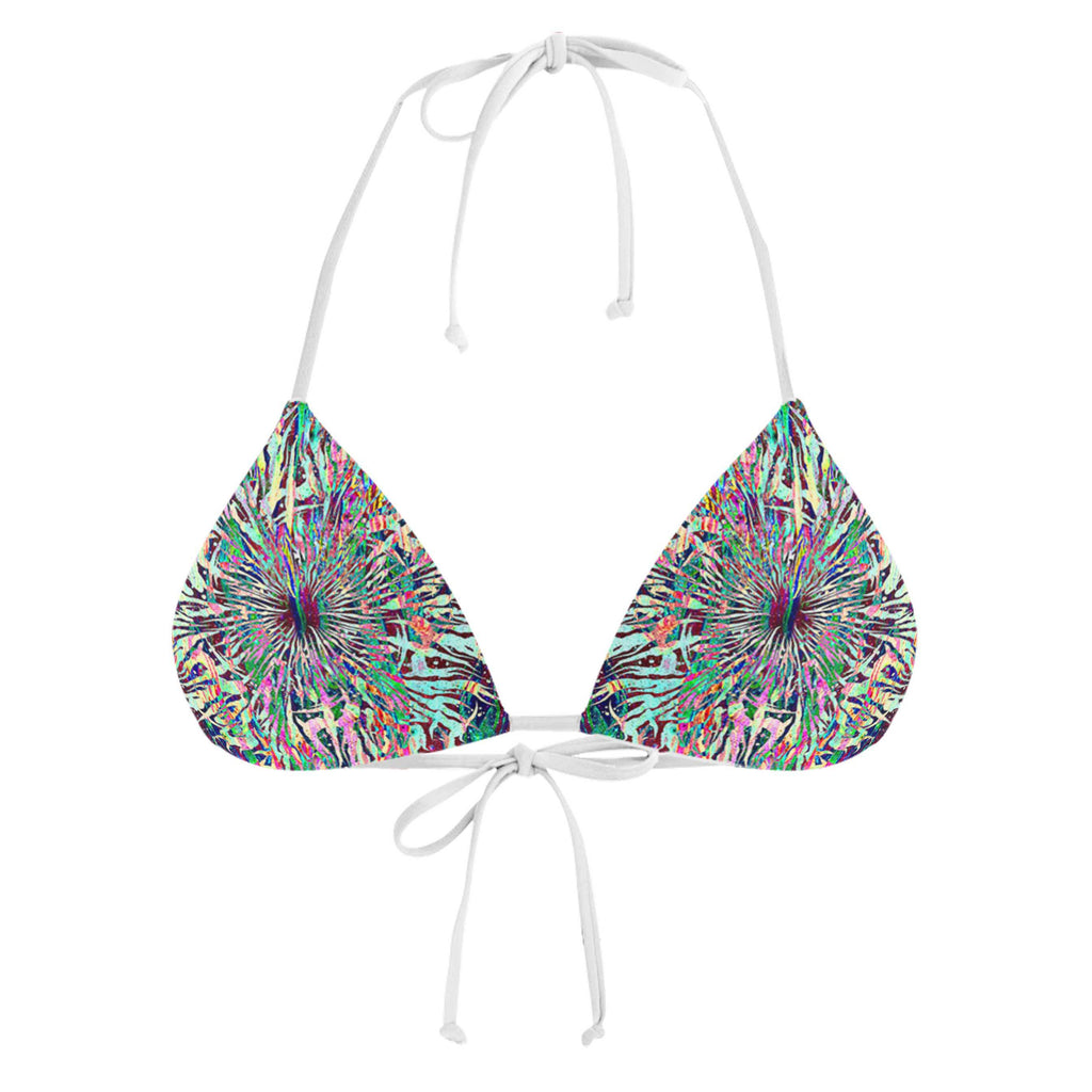 GRIME MANDALA WHITE STRING BIKINI TOP