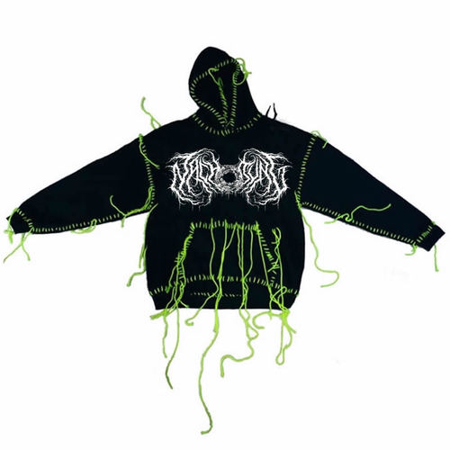 BLACK ALTAR DISTRESSED GRAPHIC HOODIE