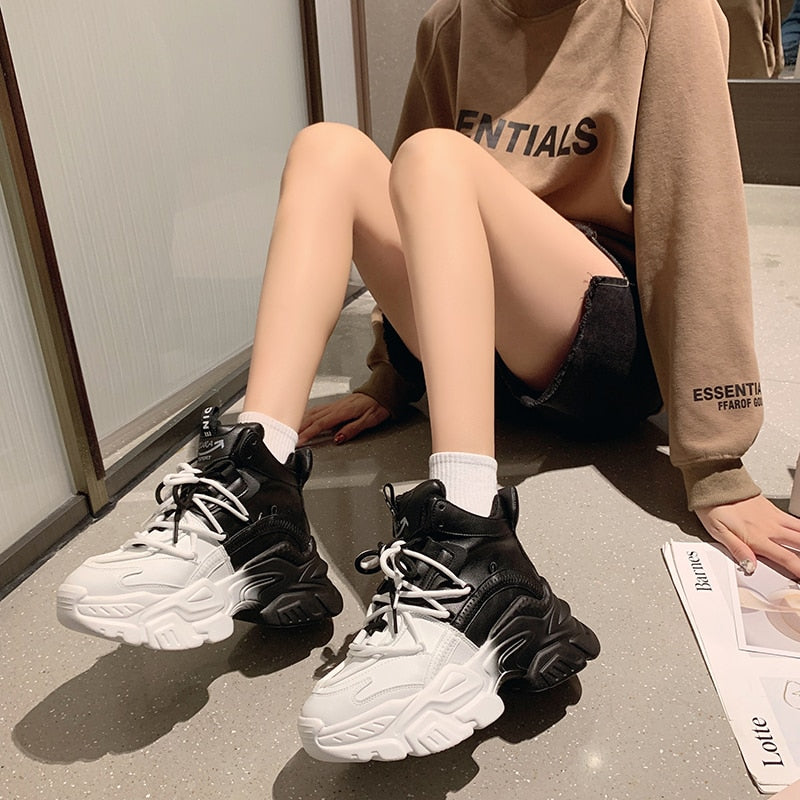 COTTON CANDY TWO TONE THICK BOTTOM SHOES