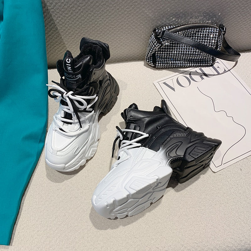 COTTON CANDY TWO TONE THICK BOTTOM SHOES