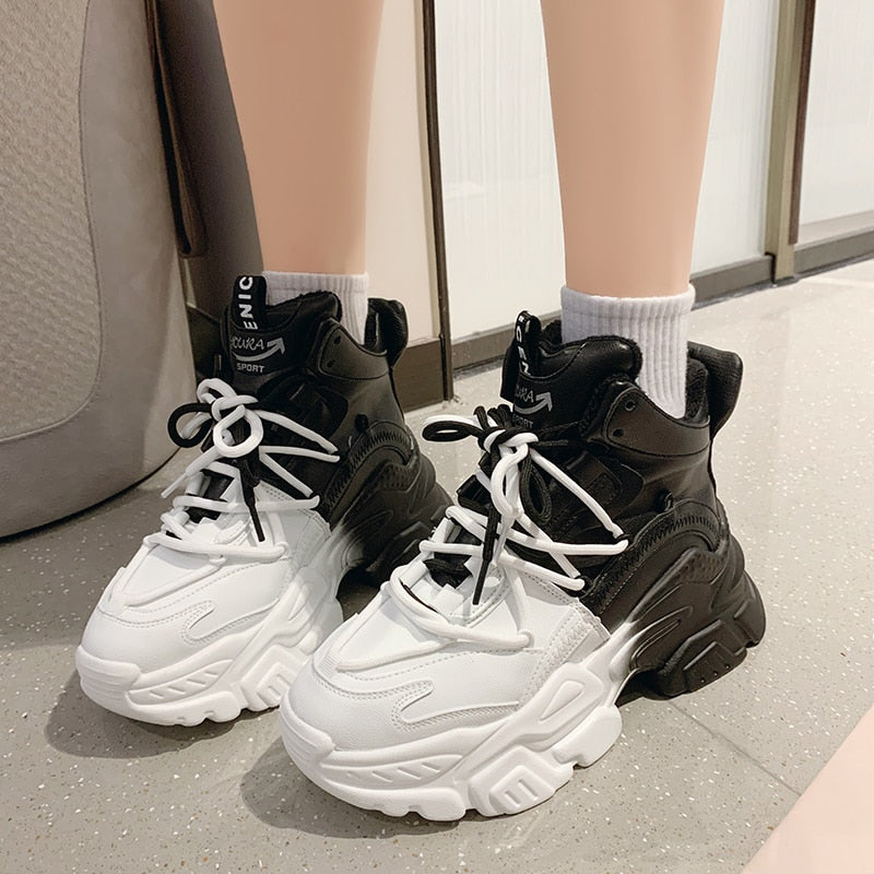 COTTON CANDY TWO TONE THICK BOTTOM SHOES