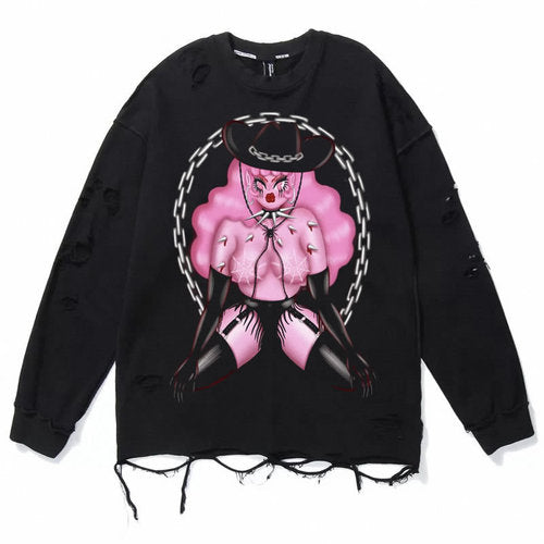 PIN ME DOWN DISTRESSED SWEATER