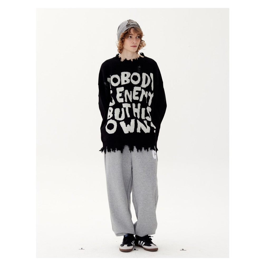 OWN ENEMY FRAYED SWEATER