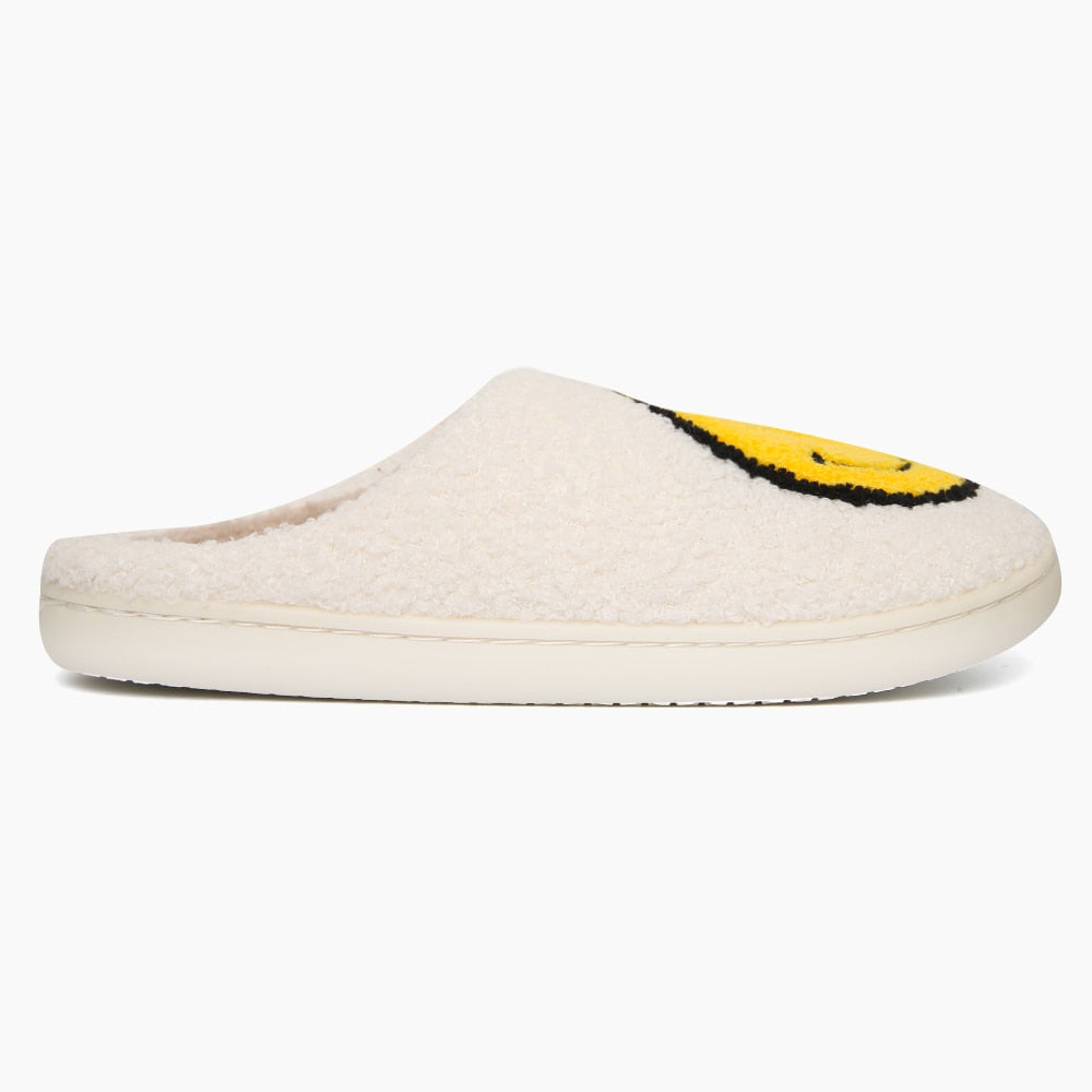 MEGA SMILEY FACE FUZZY SLIPPERS