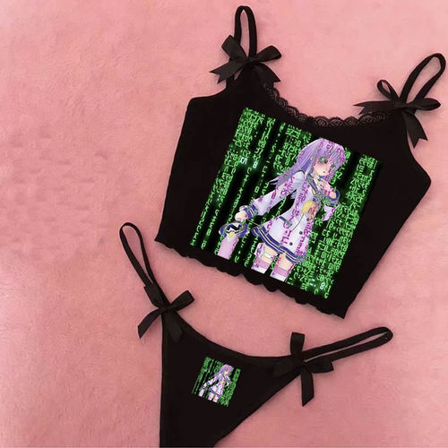 Y2K EMO GRAPHIC CROPPED TOP SET
