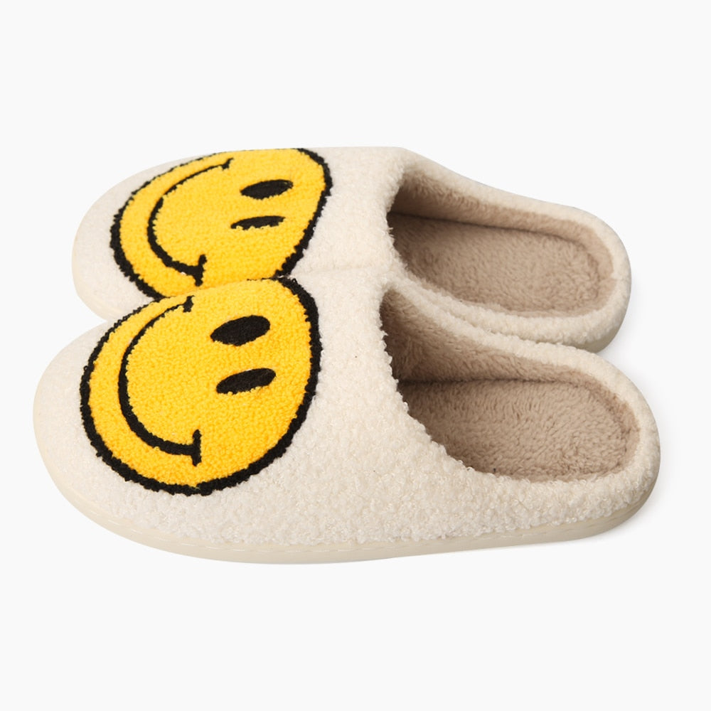 MEGA SMILEY FACE FUZZY SLIPPERS