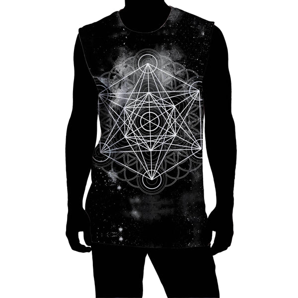 BLACK SPACE METATRONS CUBE SLEEVELESS TEE