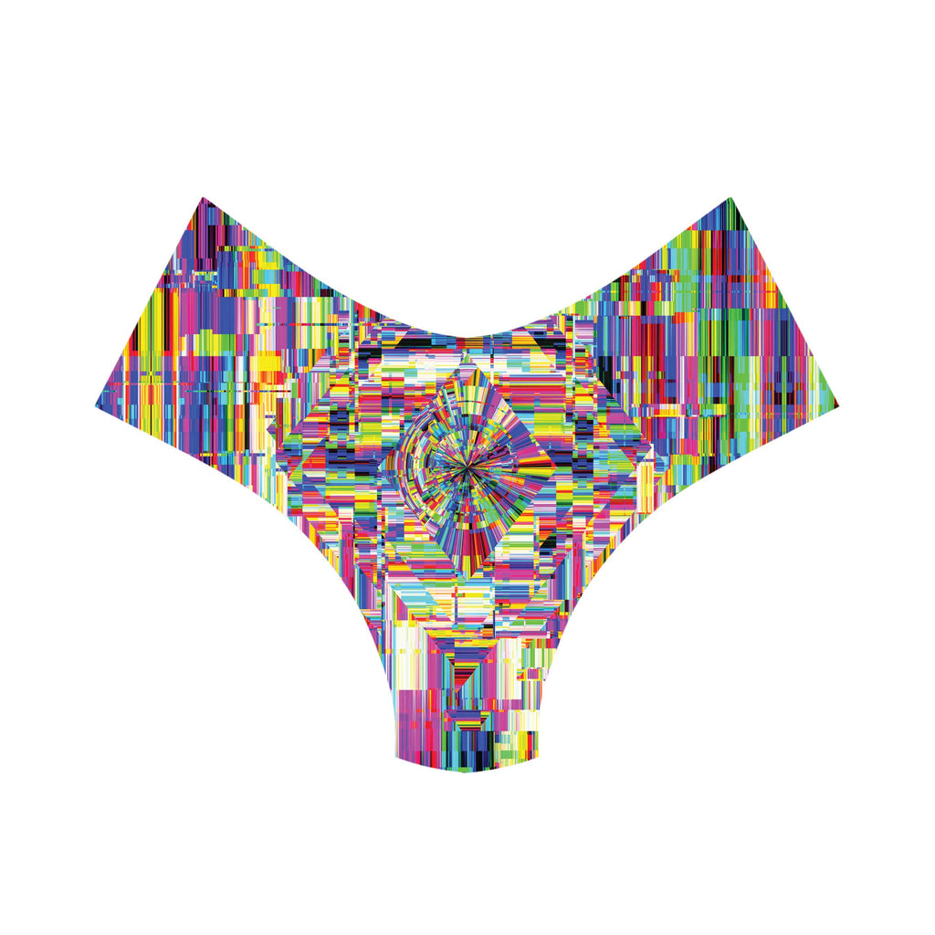 ABSTRACT GLITCH BOOTY SHORTS