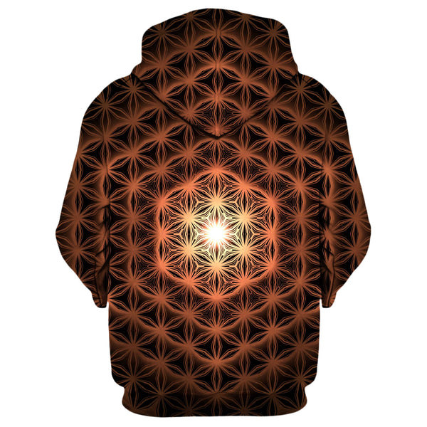 FLOWER OF LIFE ORANGE GLOW HOODIE