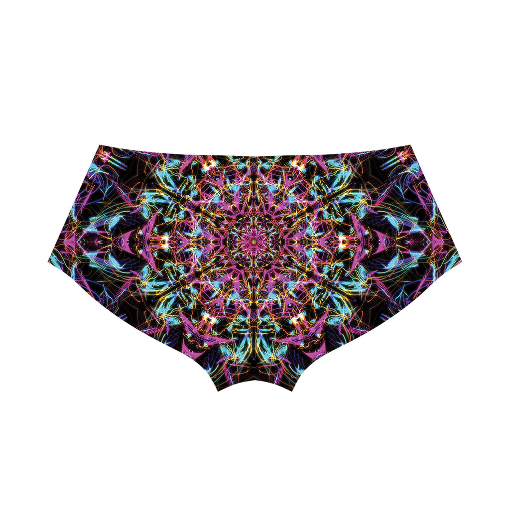 NEON MANDALA BOOTY SHORTS