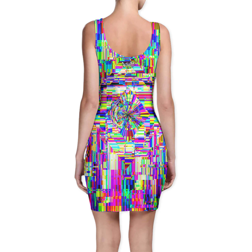 ABSTRACT GLITCH BODYCON DRESS