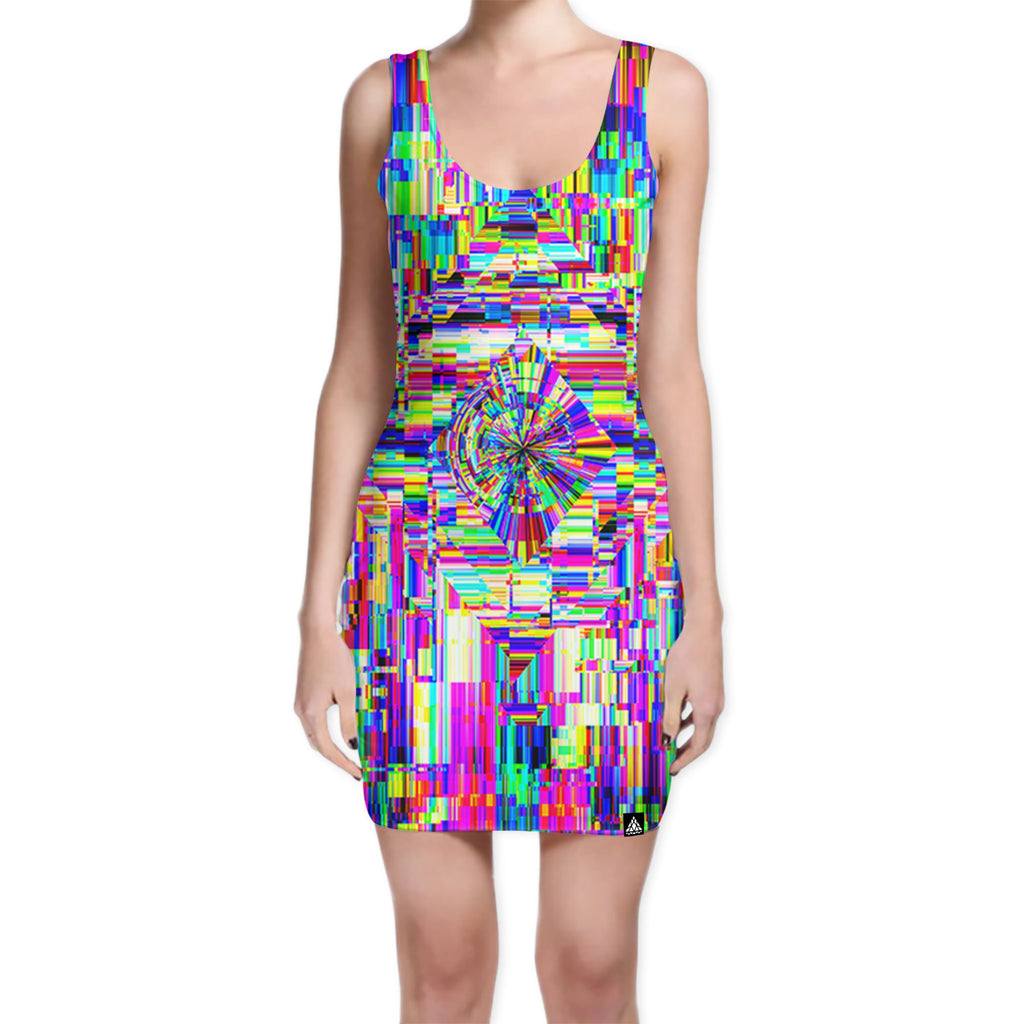 ABSTRACT GLITCH BODYCON DRESS