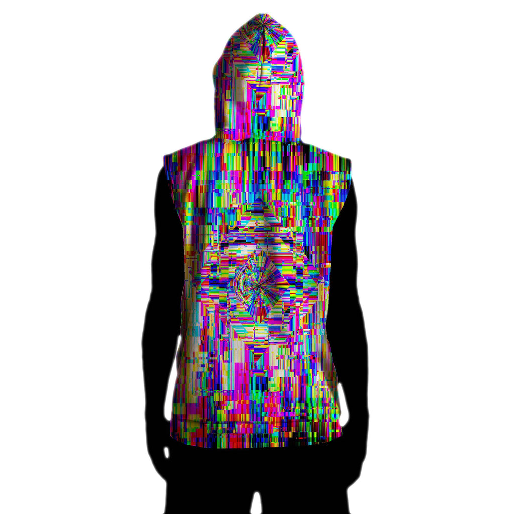 ABSTRACT GLITCH SLEEVELESS HOODIE