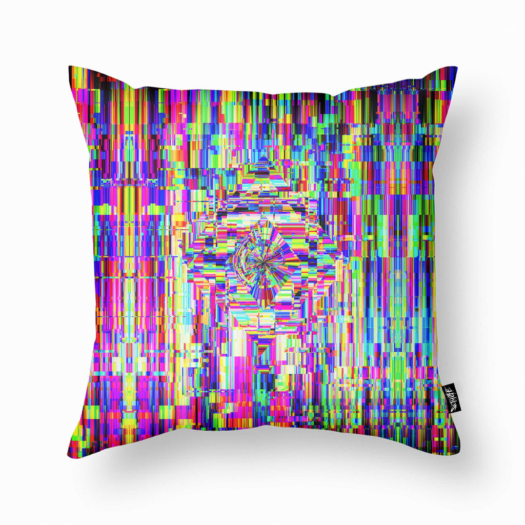 ABSTRACT GLITCH THROW PILLOW