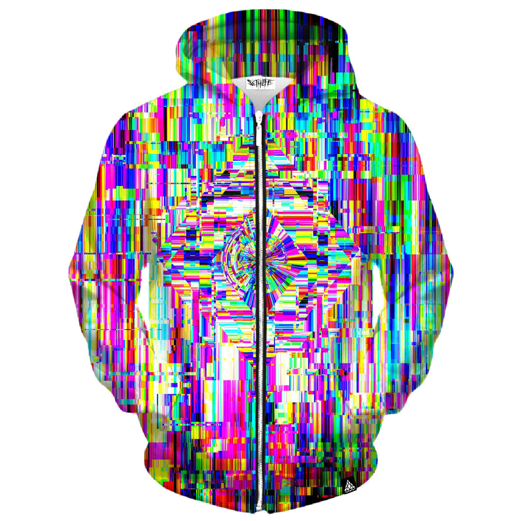 ABSTRACT GLITCH ZIP UP HOODIE