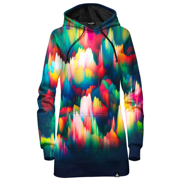 ABSTRACT WAVES HOODIE DRESS