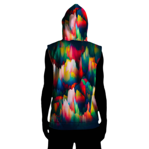 ABSTRACT WAVES SLEEVELESS HOODIE