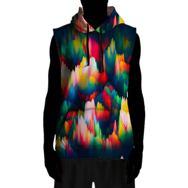 ABSTRACT WAVES SLEEVELESS HOODIE