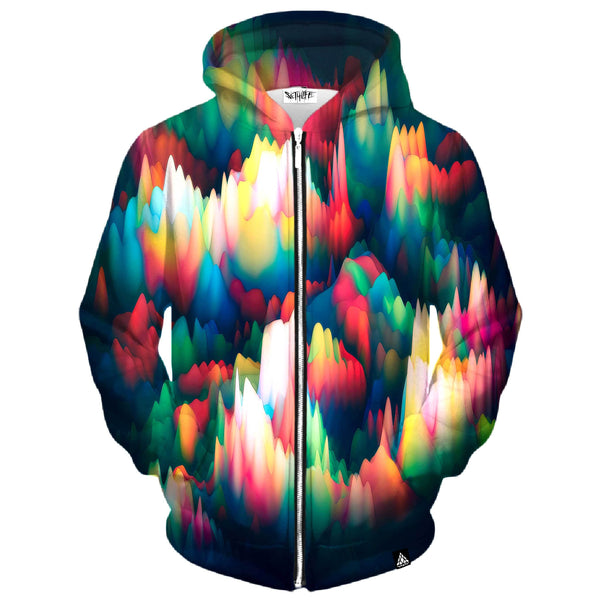 ABSTRACT WAVES ZIP UP HOODIE