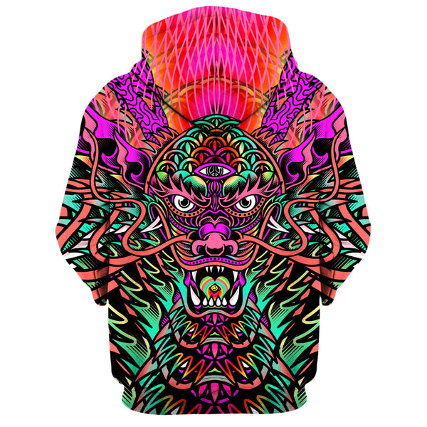 ACID DRAGON GLOW ZIP UP HOODIE