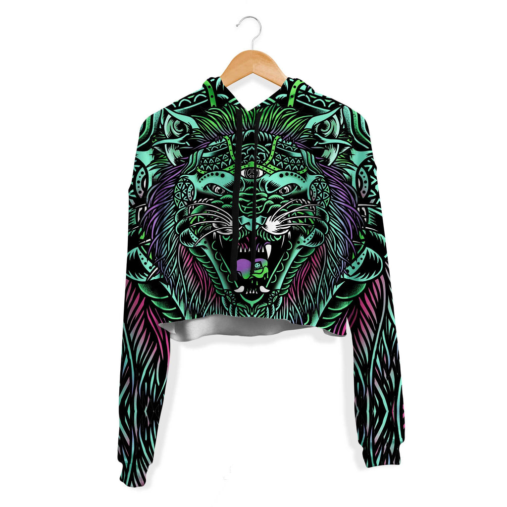 ACID TIGER CROP HOODIE