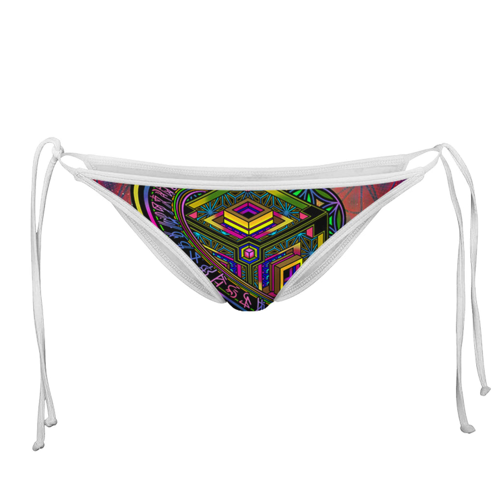 ALTERED PERSPECTIVE WHITE STRING BIKINI BOTTOMS