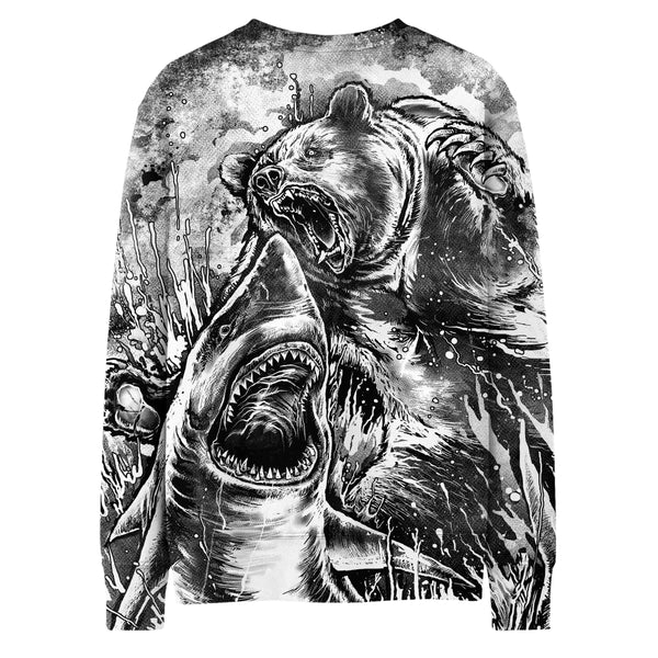 BEAR VS SHARK (BLACK & WHITE EDITION) SWEATSHIRT