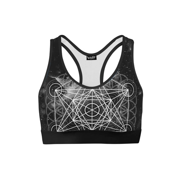BLACK SPACE METATRONS CUBE SPORTS BRA