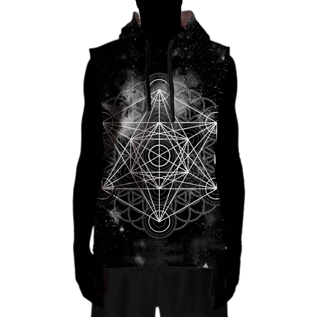 BLACK SPACE METATRONS CUBE SLEEVELESS HOODIE