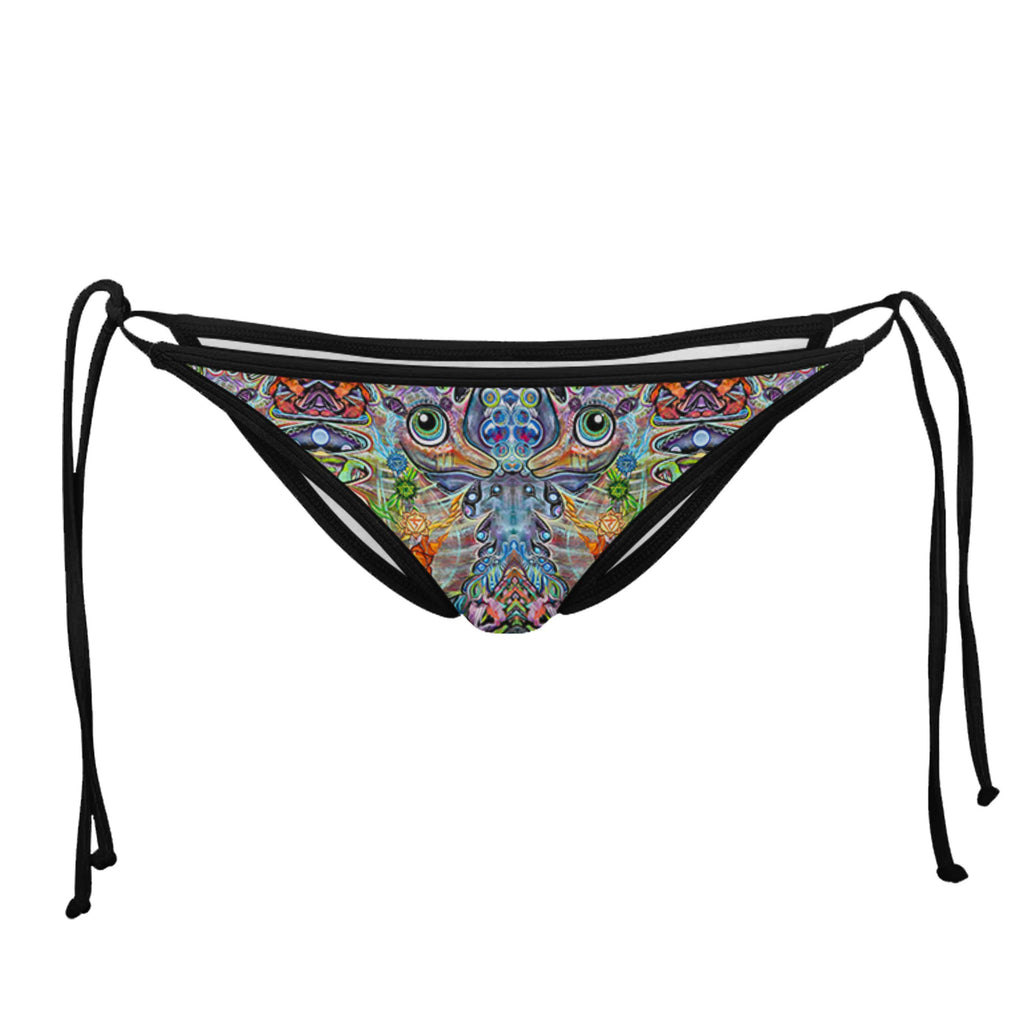 CHAKRA SEAHORSE BLACK STRING BIKINI BOTTOMS