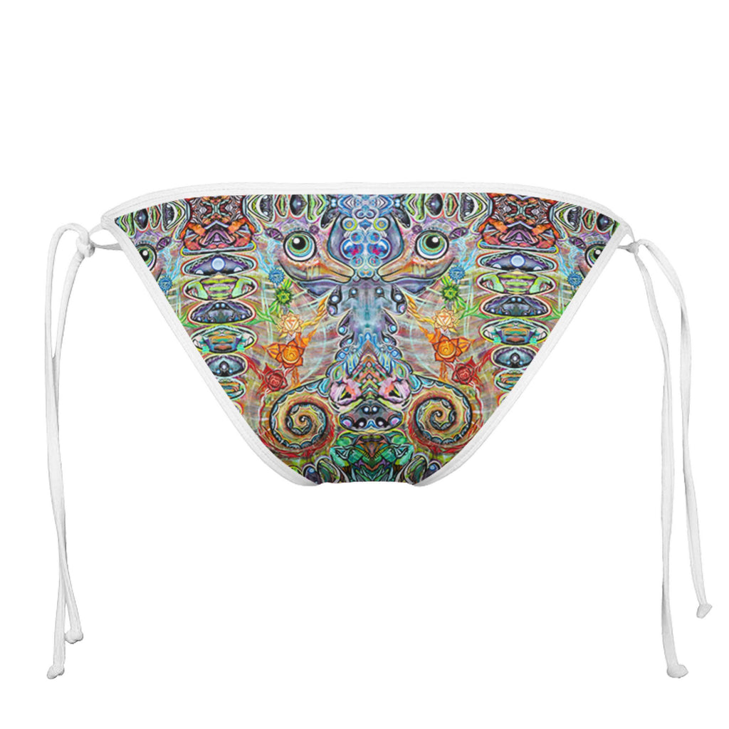 CHAKRA SEAHORSE WHITE STRING BIKINI BOTTOMS