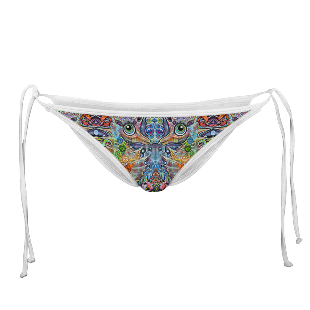 CHAKRA SEAHORSE WHITE STRING BIKINI BOTTOMS
