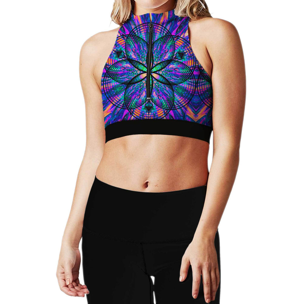 CHROMA ZIP UP SPORTS BRA