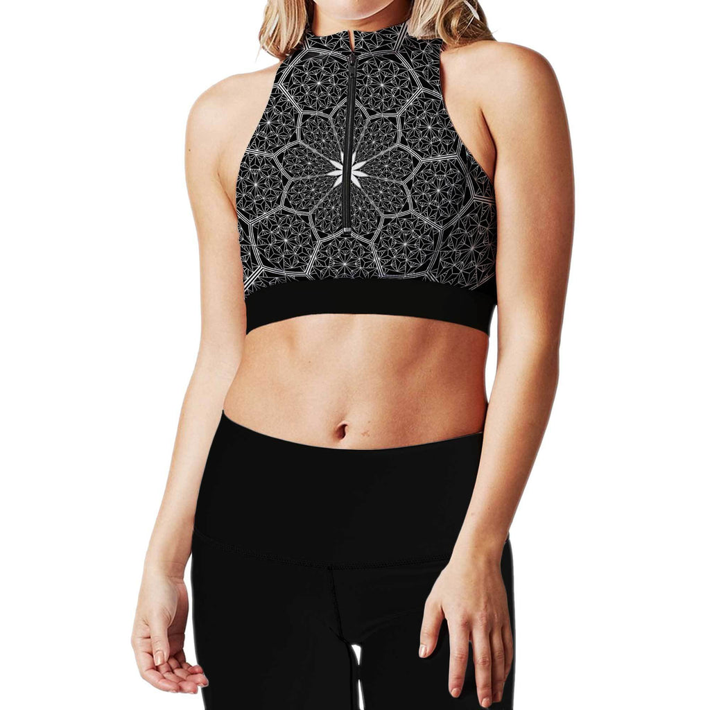 COSMIC HONEYCOMB ZIP UP SPORTS BRA