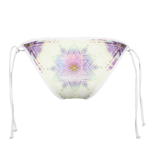 COTTON CANDY & LAVENDER WHITE STRING BIKINI BOTTOMS