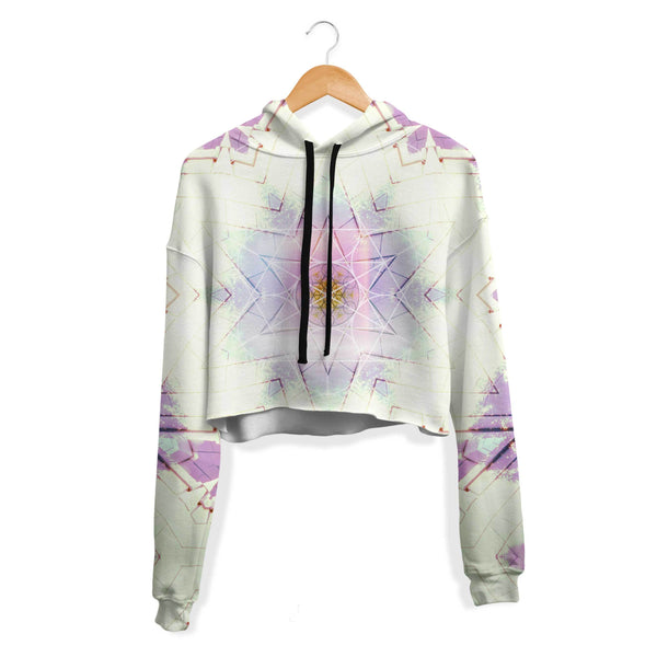 COTTON CANDY & LAVENDER CROP HOODIE
