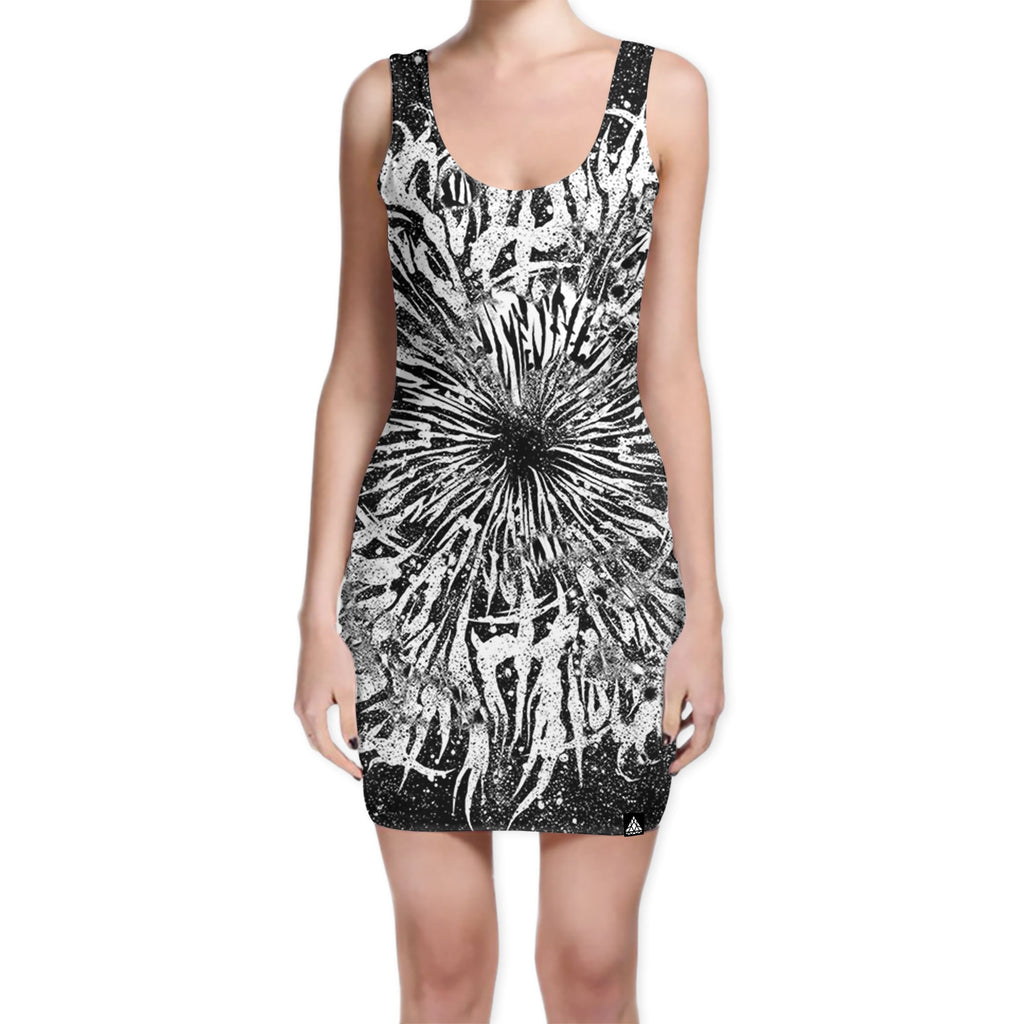 DARK GRIME MANDALA BODYCON DRESS