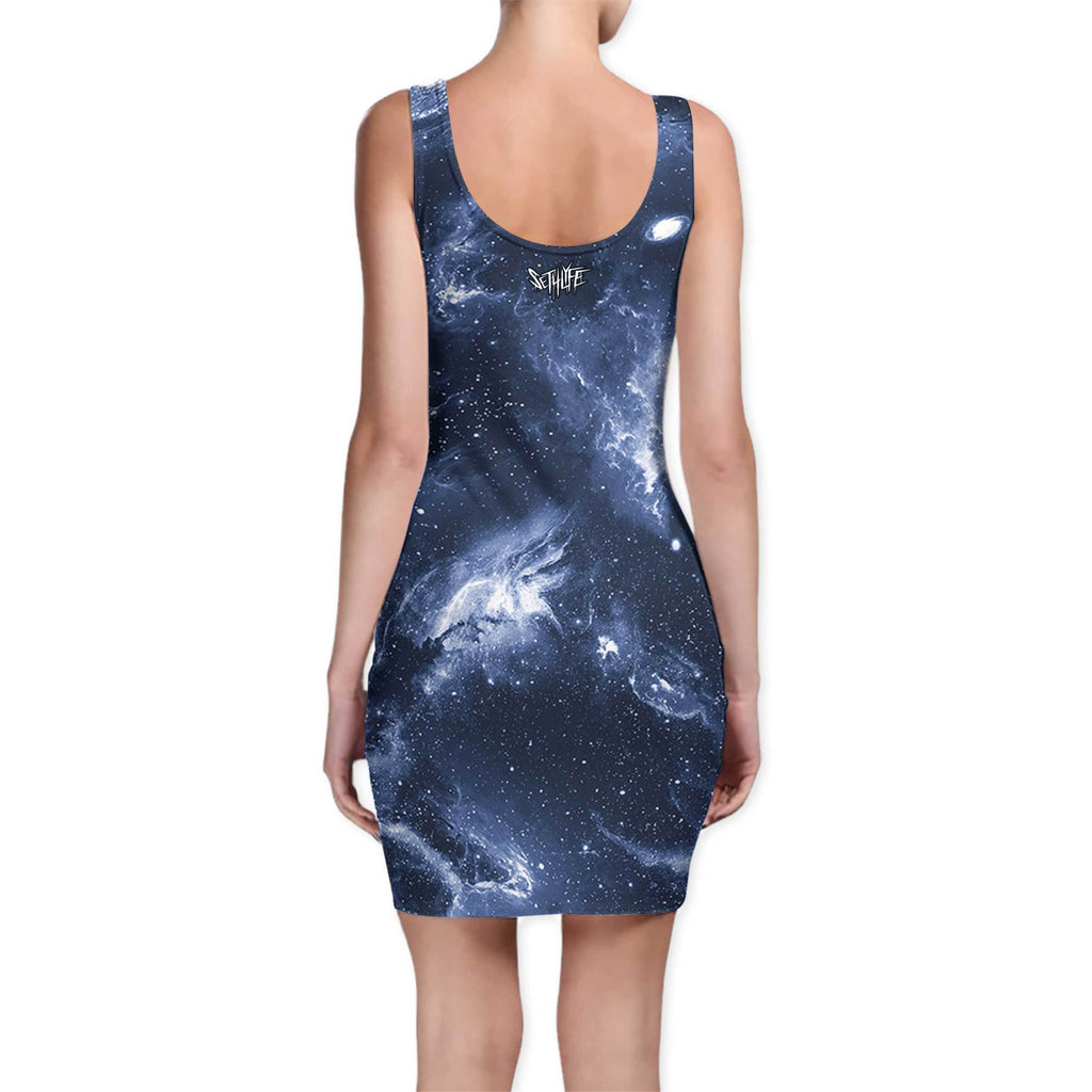 DEEP BLUE SPACE BODYCON DRESS