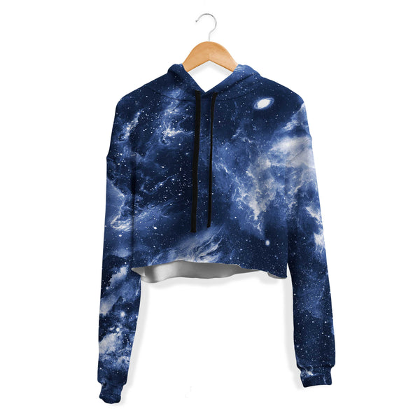 DEEP BLUE SPACE CROP HOODIE