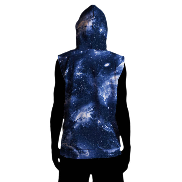 DEEP BLUE SPACE SLEEVELESS HOODIE