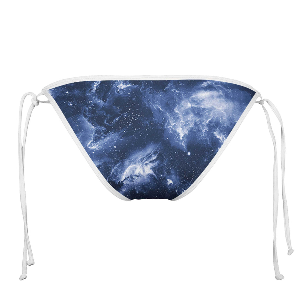 DEEP BLUE SPACE WHITE STRING BIKINI BOTTOMS