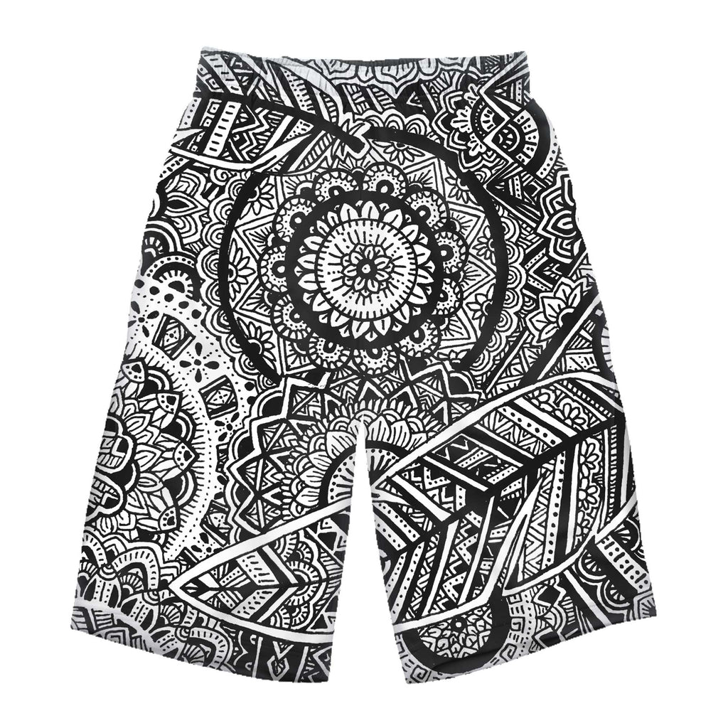 FEATHER MANDALA LONG SHORTS